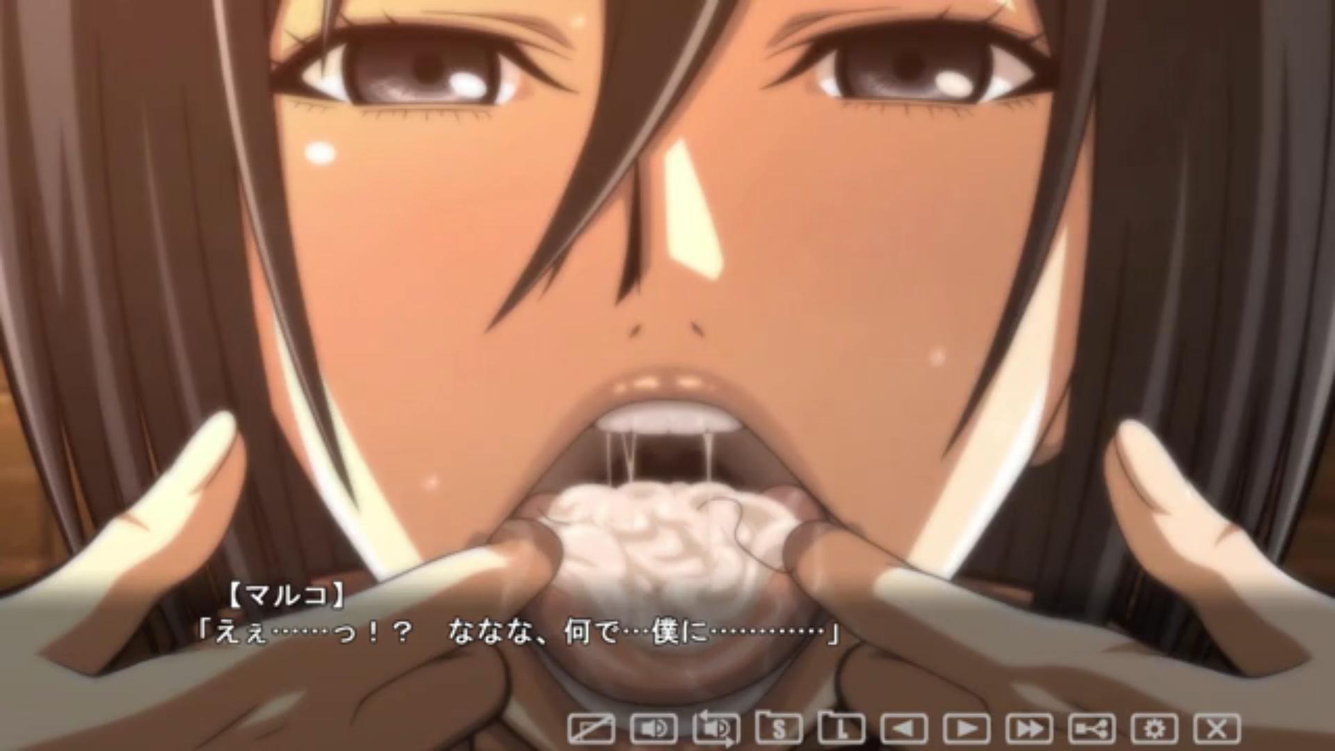 Mikasa Hentai Blowjob Deepthroat Cum Swallow Animation